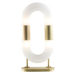 Lighting Lab Link Table Lamp - Gold Plated / White Glass