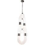 Lighting Lab Link Large Pendant - Satin Nickel / Clear