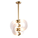 Lighting Lab Link Pendant - Satin Brass / White Glass