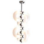 Lighting Lab Link Pendant - Satin Nickel / White Glass