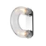 Lighting Lab Link Half Wall Sconce - Chrome / Clear