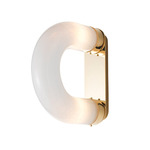 Lighting Lab Link Half Wall Sconce - Gold Plated / White Glass