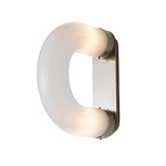 Lighting Lab Link Half Wall Sconce - Satin Nickel / White Glass