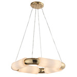 Lighting Lab Tube Pendant - Satin Brass / White Glass