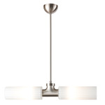 Lighting Lab Tube Duo Pendant - Satin Nickel / White Glass