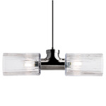 Lighting Lab Tube Duo Pendant - Chrome / Clear Glass