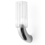 Lighting Lab Tube Glass Wall Sconce - Chrome / Clear Glass
