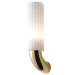 Lighting Lab Tube Glass Wall Sconce - Gold Plated / White Glass