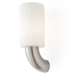 Lighting Lab Tube Glass Wall Sconce - Satin Nickel / White Glass