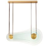 Stratum Linear Pendant - Natural Aged Brass / Clear
