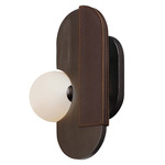 Stitched Wall Sconce - Brushed Bronze / Opal White