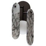 Megalith Stone Wall Sconce - Brushed Bronze / Striae Arya