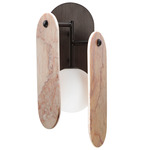 Megalith Stone Wall Sconce - Brushed Bronze / Rose Jade