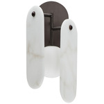 Megalith Stone Wall Sconce - Brushed Bronze / Spanish Alabaster