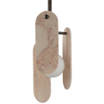 Megalith Stone Pendant - Brushed Bronze / Rose Jade