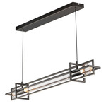 Zeppelin Linear Pendant - Gunmetal / Clear