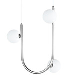 Contour Pendant - Polished Chrome / White Glass