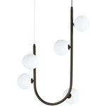 Contour Pendant - Brushed Bronze / White Glass