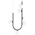 Contour Pendant - Brushed Bronze / White Glass