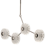 Peony Linear Pendant - Polished Nickel / Clear