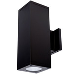 Cube 5IN Architectural Up or Down Beam Wall Light - Black / Clear