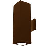 Cube 5IN Architectural Up or Down Beam Wall Light - Bronze / Clear
