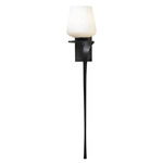 Antasia Single Glass Wall Sconce - Dark Smoke / Opal