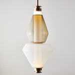 Luna Kaleido B Pendant - Satin Copper / White Glass