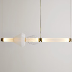 Luna Kaleido 1 Tier Chandelier - Satin Bronze / White Glass