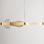 Luna Kaleido 1 Tier Chandelier - Satin Bronze / White Glass