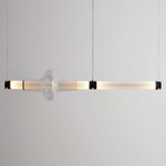 Luna Kaleido 1 Tier Chandelier - Blackened Steel / White Glass