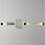 Luna Kaleido 1 Tier Chandelier - Blackened Steel / White Glass