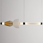 Luna Kaleido 1 Tier Chandelier - Blackened Steel / White Glass