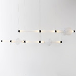 Luna Kaleido XL 2 Tier Chandelier - Blackened Steel / White Glass