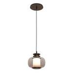 Luna A Pendant - Smoked Bronze Glass / Satin Bronze