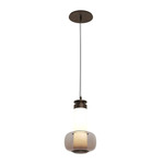 Luna A Pendant - Smoked Bronze Glass / Satin Bronze