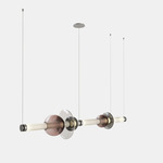 Luna XL Linear Chandelier - Satin Nickel / White Glass