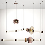 Luna Tiered Chandelier - Satin Bronze / White Glass