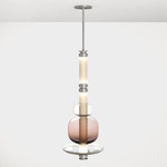 Luna Pendant - Satin Nickel / White Glass