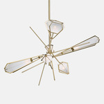 Harlow Large Chandelier - Satin Brass / Alabaster White Glass