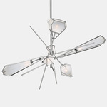 Harlow Large Chandelier - Satin Nickel / Alabaster White Glass