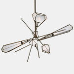 Harlow Large Chandelier - Satin Bronze / Alabaster White Glass