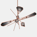 Harlow Large Chandelier - Satin Copper / Smoked Gray Glass