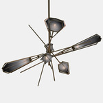 Harlow Large Chandelier - Satin Bronze / Smoked Gray Glass