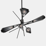 Harlow Large Chandelier - Blackened Steel / Smoked Gray Glass