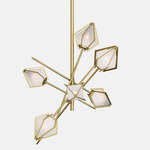 Harlow Small Chandelier - Satin Brass / Alabaster White Glass