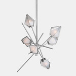 Harlow Small Chandelier - Satin Nickel / Alabaster White Glass