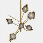 Harlow Small Chandelier - Satin Brass / Smoked Gray Glass