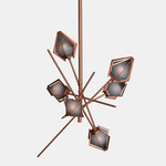 Harlow Small Chandelier - Satin Copper / Smoked Gray Glass