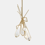 Harlow Dried Flowers Chandelier - Satin Brass / Alabaster White Glass